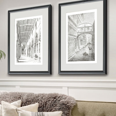 " Venetian Sketch " 2 - Pieces