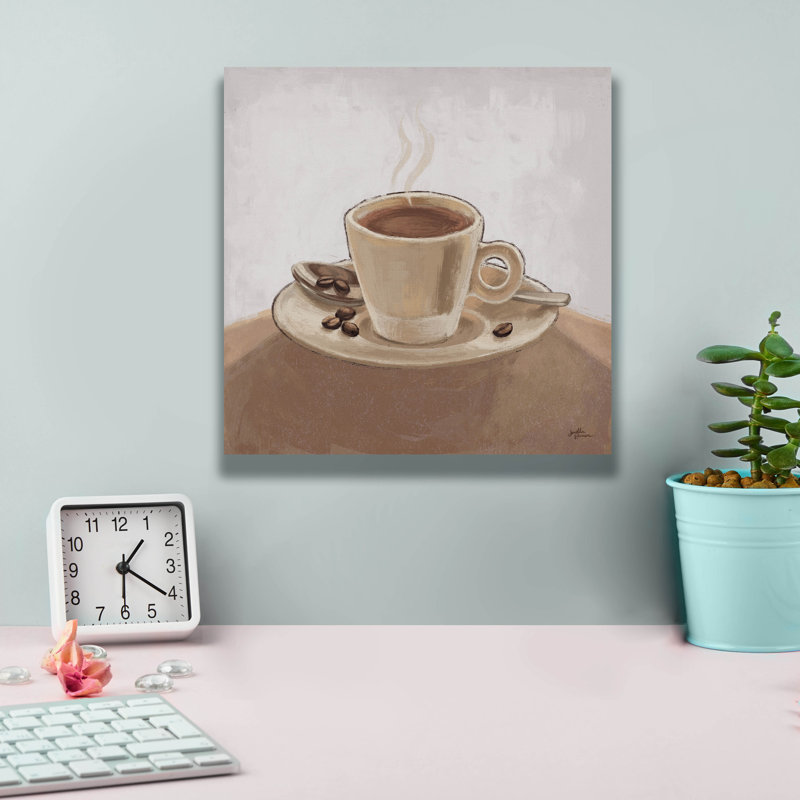 Art mural sur toile «Coffee And Co 3 Neutral» par Janelle Penner, Winston Porter, 18 po x 18 po