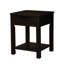Table de bout de chambre à coucher brun foncé, tablette inférieure, espace entre le tiroir de 13 po et table de 24 po de hauteur avec tiroir, tablette à rebords arrondis sans poignée pour un rangement supplémentaire