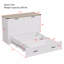 Structure de lit escamotable de style grand lit de style campagnard avec station de charge, cadre de lit plateforme pliable avec grand tiroir de rangement pour chambre d'amis, petit lit-652574210-652574220