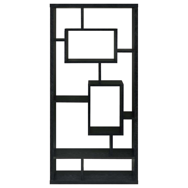 10-Shelf Open Back Bookcase, Black, (10 Shelves) 70.75"H x 35.5"W x 11.5"D