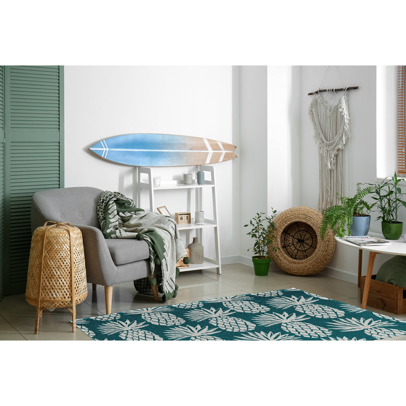 Tapis bleu sarcelle Yoshida, Rectangle 4 pi x 6 pi
