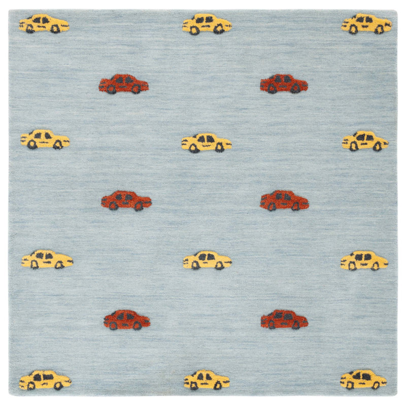 Kids Hand Tufted 80% Wool, 20% Cotton Rug, Square 5'
