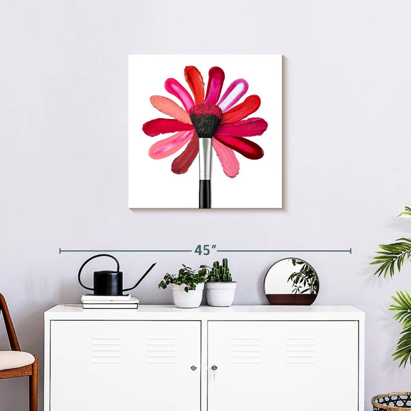Floral Lipstick Makeup, 24" H x 24" W