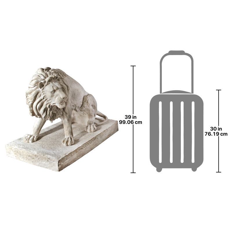 Statue sentinelle kingsbury jardin géant lion, Faisant face vers la gauche