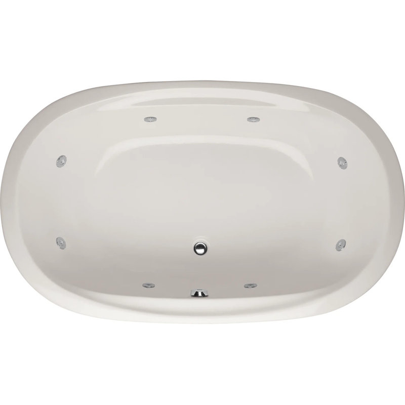 Baignoire en acrylique combinant 66 po x 38 po Designer, Blanc, Noir mat