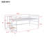 Lit simple mezzanine bas avec escalier pour enfants, structure de lit mezzanine en métal avec marches de rangement pour garçons filles-594059435