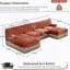 Canapé modulaire 4 places avec 2 repose-pieds en nuage, jupe à pampilles, conception capitonnée, mousse haute densité, base ergonomique en bois, pour les salons et les chambres-479672886-479673033