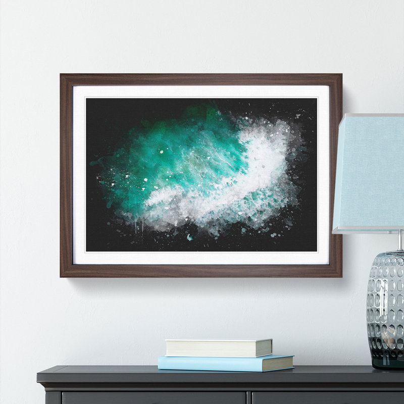 Patterns of the Ocean in Brazil - Picture Frame Graphic Art Print, 33cm H x 45cm W x 2cm D, Walnut Framed