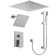 LED Shower Faucet System,12" & 6" Dual Shower Head with Rough-In Valve
