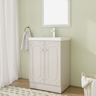 Meuble-lavabo sur pied simple 24 po avec comptoir en résine