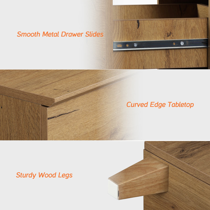 6 Drawer 47.2" W Double Dresser, Brown