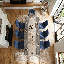 Ensemble de table de salle à manger extensible 106 pouces avec 6 chaises rembourrées Banstead-131989653
