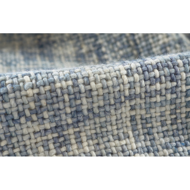 Aldred Wool Area Rug in Blue, Rectangle 2' x 3'
