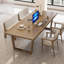 Bureau rectangulaire brun en bois massif-841706674
