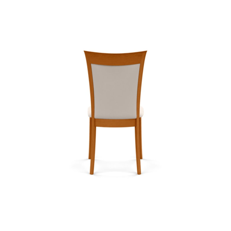 Morgan Leather Dining Chair, White, Natural Cherry