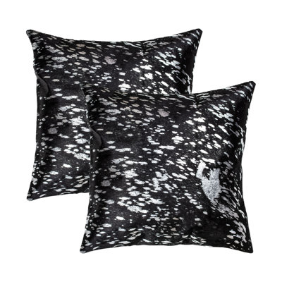 Animal Print Leather/Suede Throw Pillow