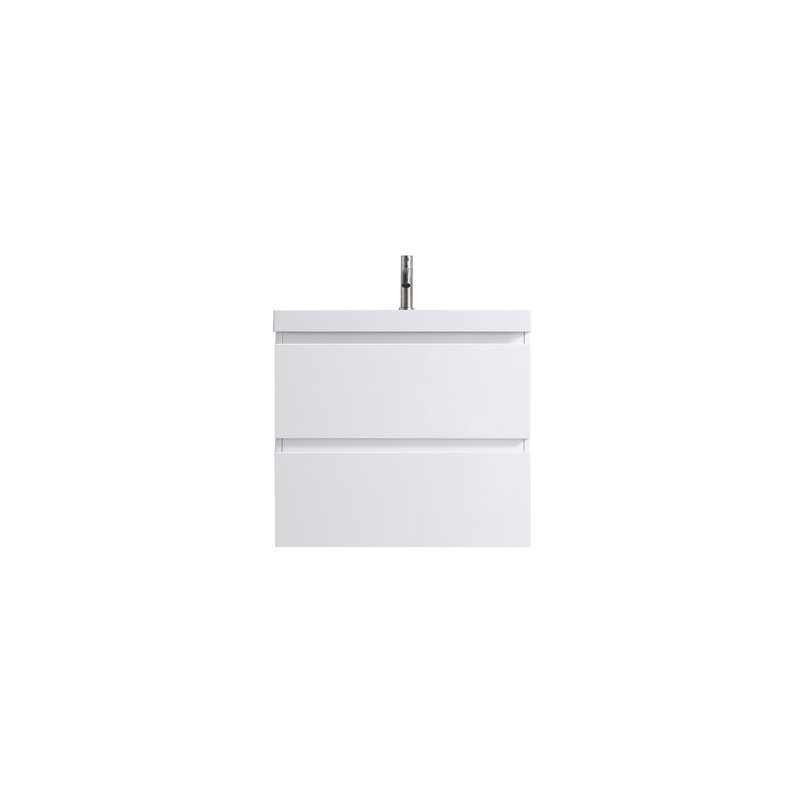 24-Inch White Plywood Wall-Mount Vanity with Resin Countertop
