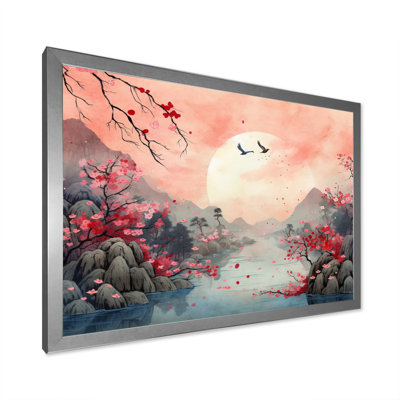 Paysage japonais du soleil levant IV sur toile