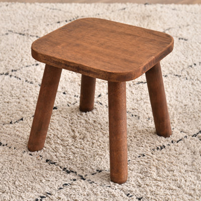 Solid Wood Stool Foot stool,Small Square Wooden Ottoman,Plant Stand, Wood Accent Stool