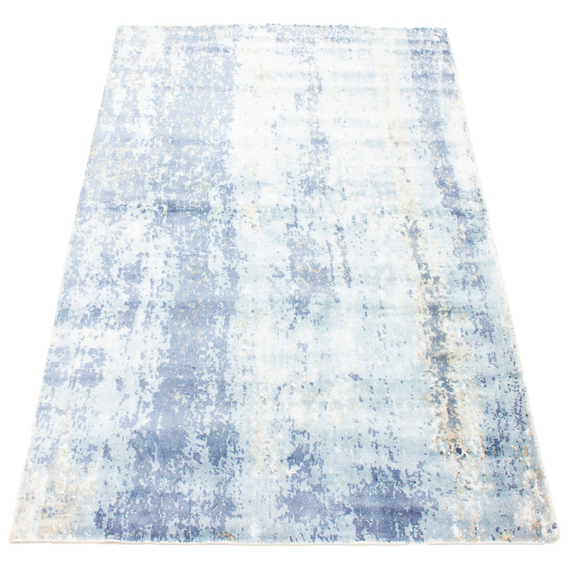 Loren One-of-a-Kind 5'3" X 7'7" 2010s Viscose Area Rug in Light Blue