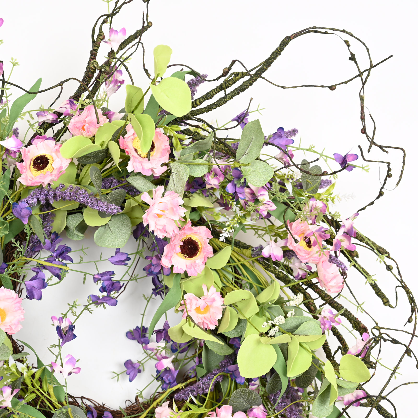 24" Handcrafted Daisy Everyday Wreath
