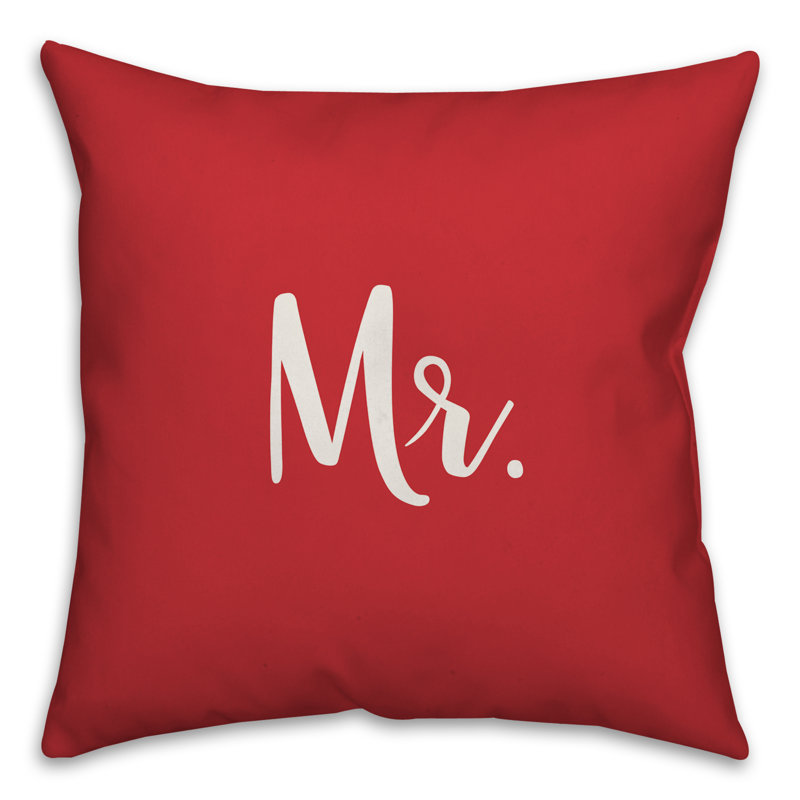  Coussin Mr., Rouge / Blanc, Housse de coussin