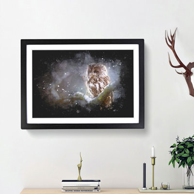 Owl upon a Tree Branch - Picture Frame Graphic Art Print