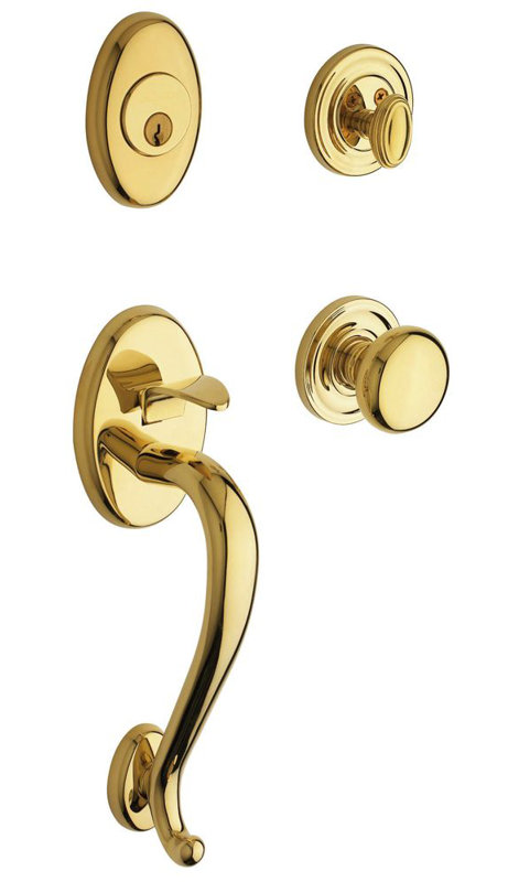 Logan Handleset with Double Cylinder Deadbolt and Door Lever and Rosette, Yes