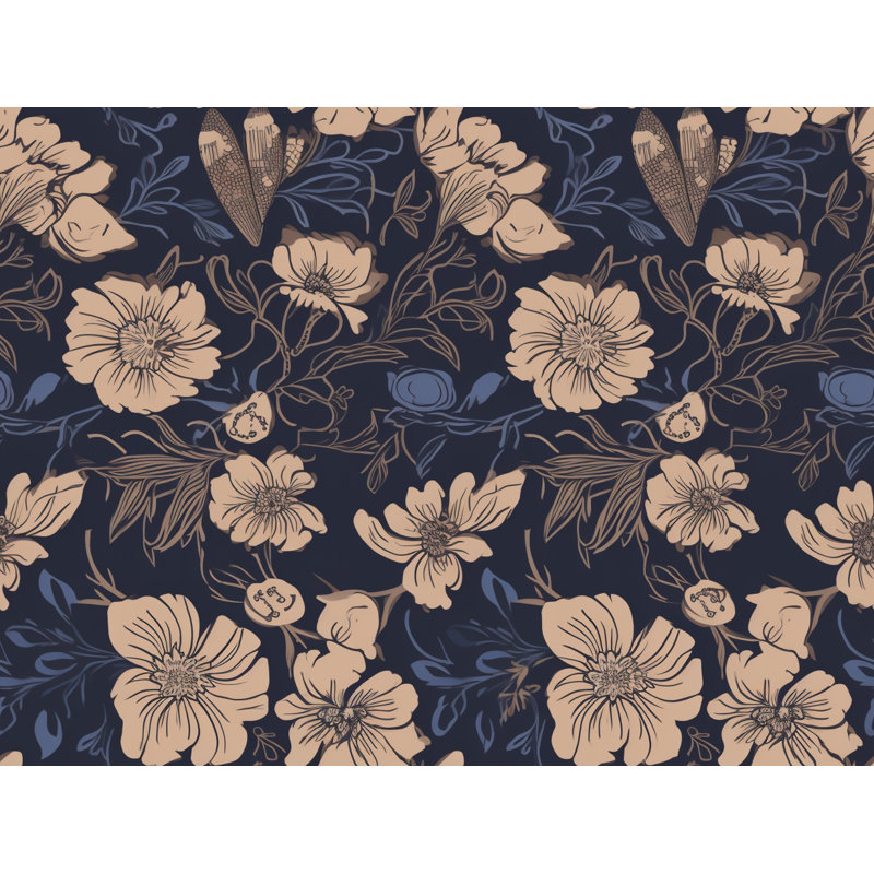 Motif floral de rideaux de fenêtre bruns - 6009, L 40 po x L 82 po