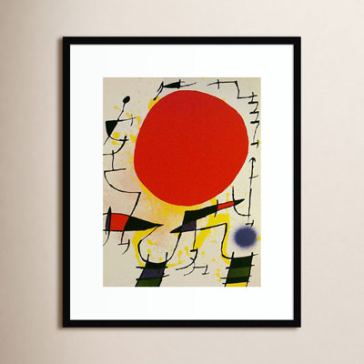 " Le Soliel Rouge (The Red Sun) " by Joan Miro Painting Print