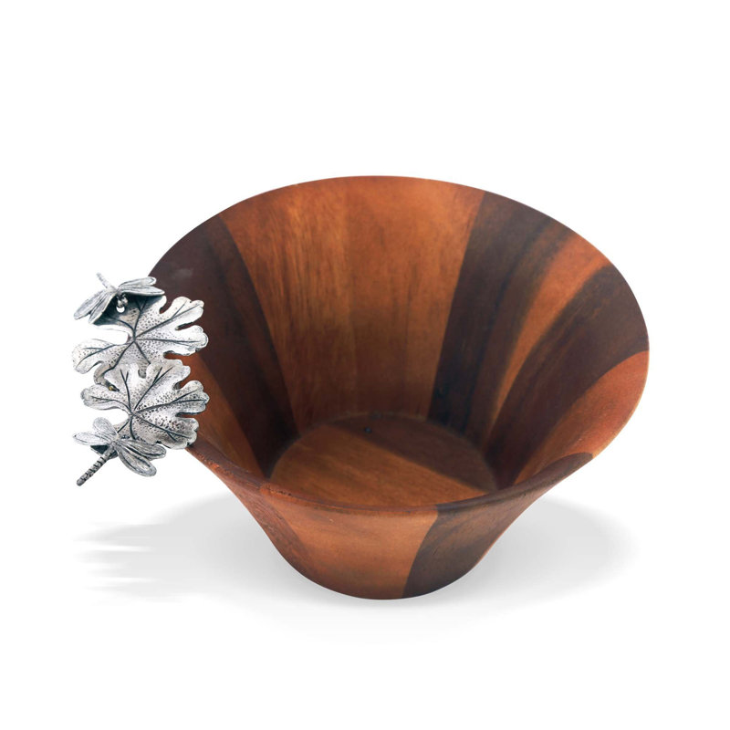 Garden Friends Handmade Wood Salad Bowl