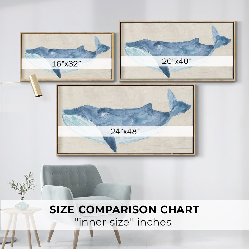 Baleine rustique II - Toile tendue avec châssis encadré - Prêt à être accroché