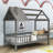 Hadrien Twin Wood House Bed with Fence-370013150
