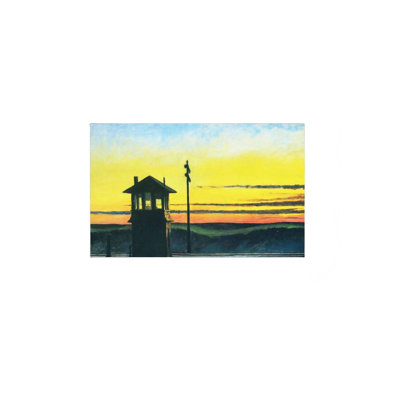 Railroad Sunset, Built-In Back Wood Frame Wall Art, 30 X 20
