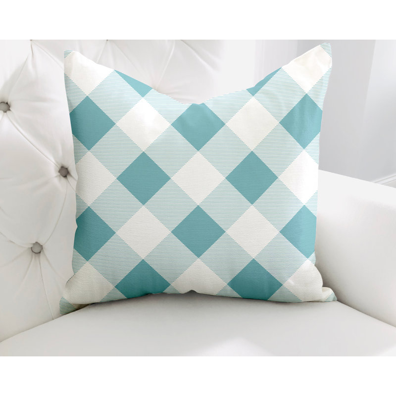  Housse et insert de coussin carré en coton Clementine, L 19 po x H 19 po, Turquoise