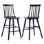 Hani 24'' Wide Square Seat Sleek Solid Wood Slat High Back Counter Height Bar Stool-668184442