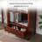 Small solid wood bookcase with drawers