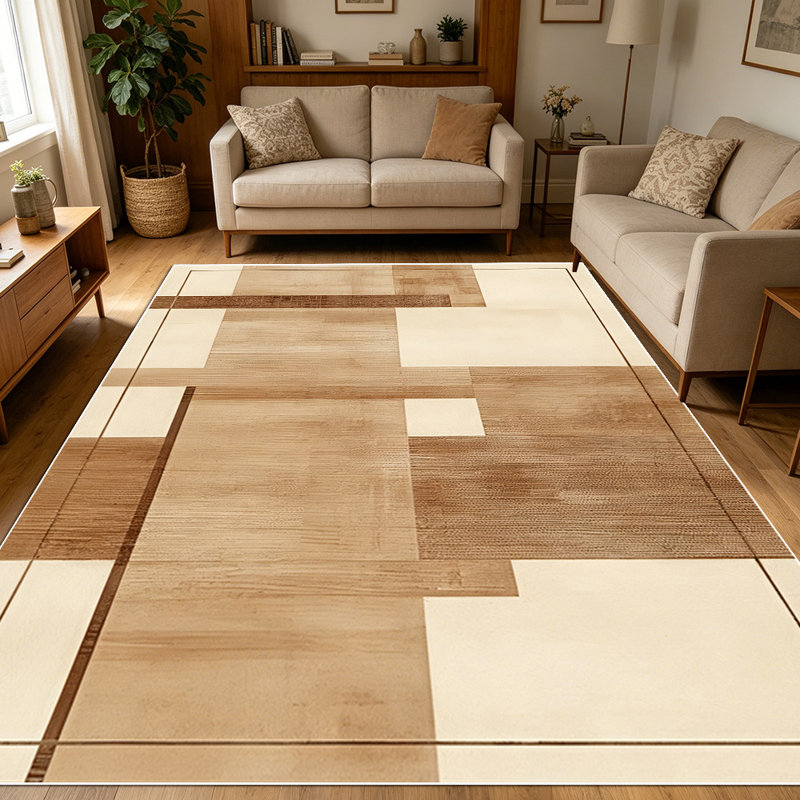 1PC Geometric Wood Grain Abstract area rugs for Living Room, Soft and Comfortable, Suitable for all seasons, easy-to-maintain, machine washable Indoor floor mat, Under Table Farmhouse suitable for Dining Room, Bedroom, Home Office, Entryway, Kitchen