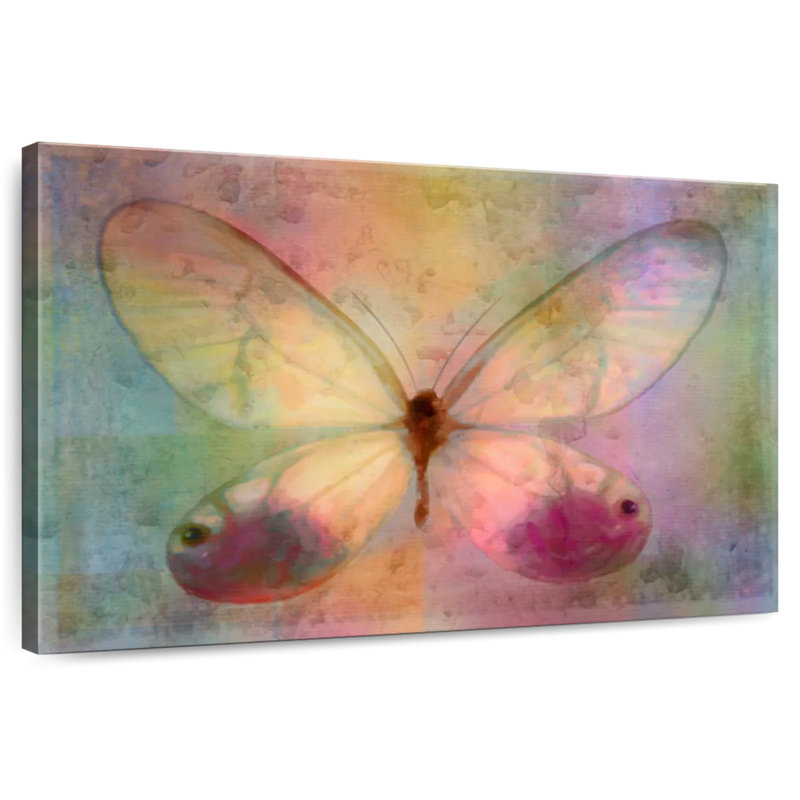 Aquarelle de papillon jaune, H 8 po x l 12 po