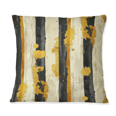 Sparkling Ivory  Stripes I - Glam Throw Pillow