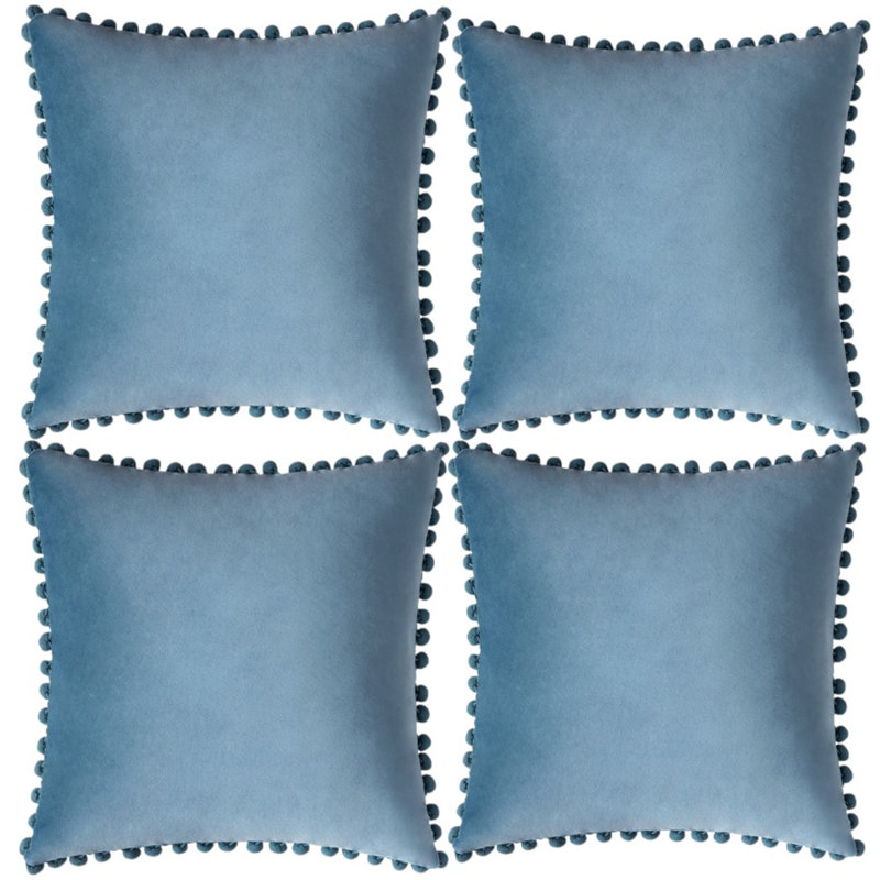 Velvet Throw Pillow Cover, Water Blue, 18" x 18", Pillow Cover Only - No Insert