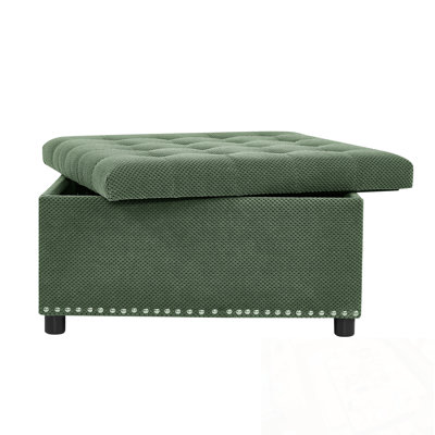 Square Tufted Casner with storgae space and Nailhead Trim decoration