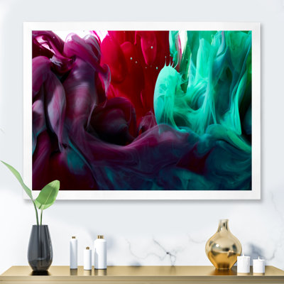 Encre liquide verte et rouge - reproduction d'art moderne sur toile