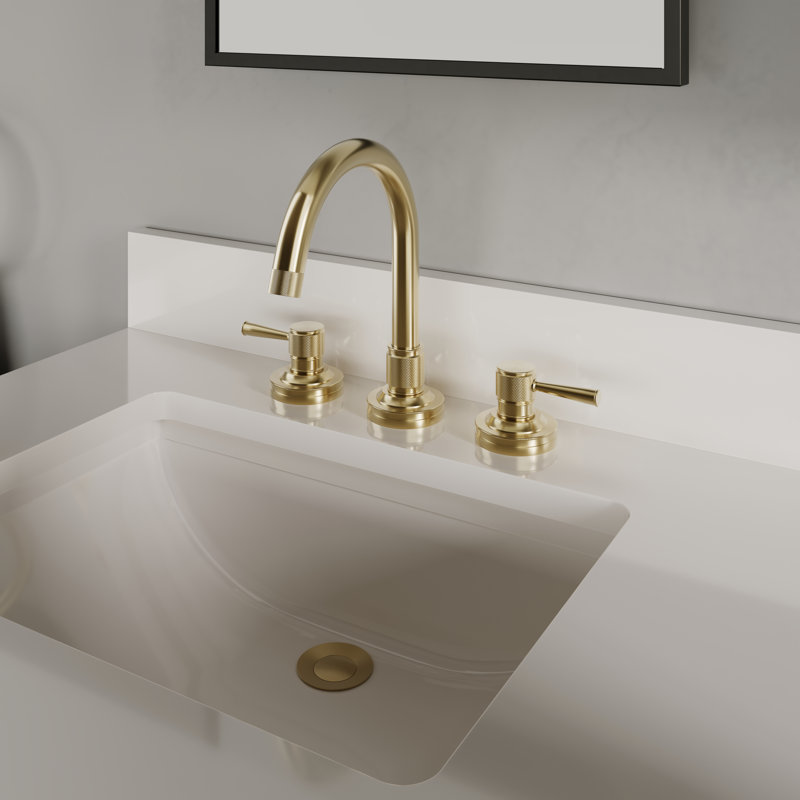 Wide Spread Lavatory Faucet, Less Handle, Satin Gold