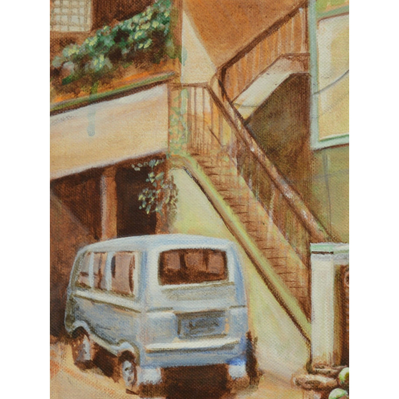 The Indian Coconut Vendor - Peinture acrylique | Acrylique sur toile | Par Usha Shantharam