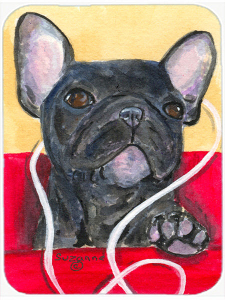 Planche à découper en verre bouledogue french caroline