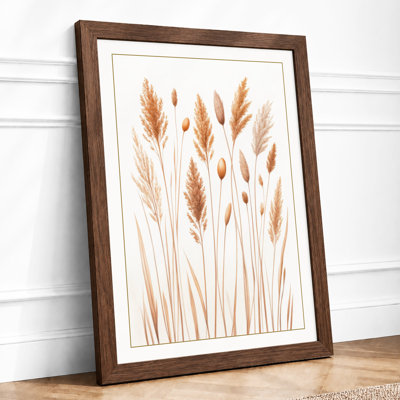 Wheat Stalks Study Botanical - Framed Print