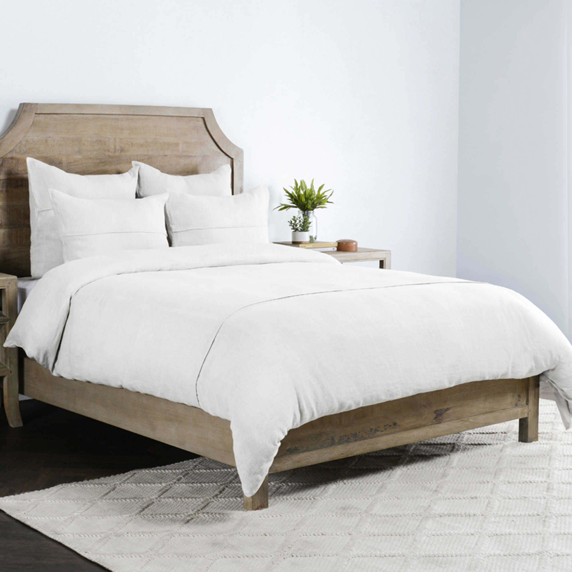 Burnes Belgian Flax Linen Duvet Cover, White, King Duvet Cover