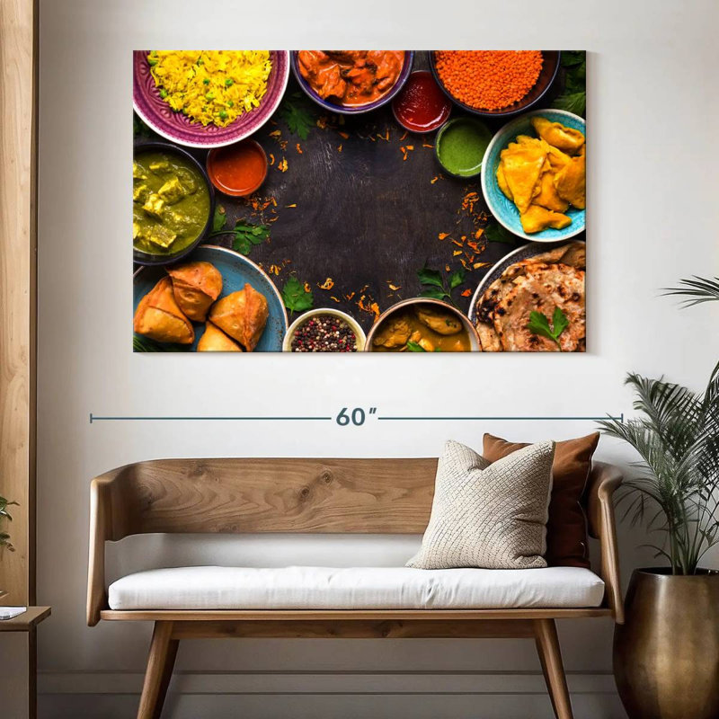 Assortiment de cuisine indienne, H 34 po x l 51 po
